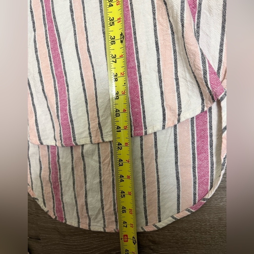 Splendid Picnic Stripe Pink Midi Linen Blend Dress Small Cottagecore Beach Boho - Picture 8 of 12